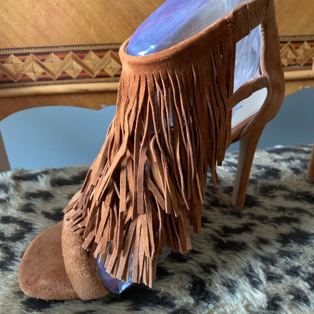 Suede fringe shoes Steve Madden.